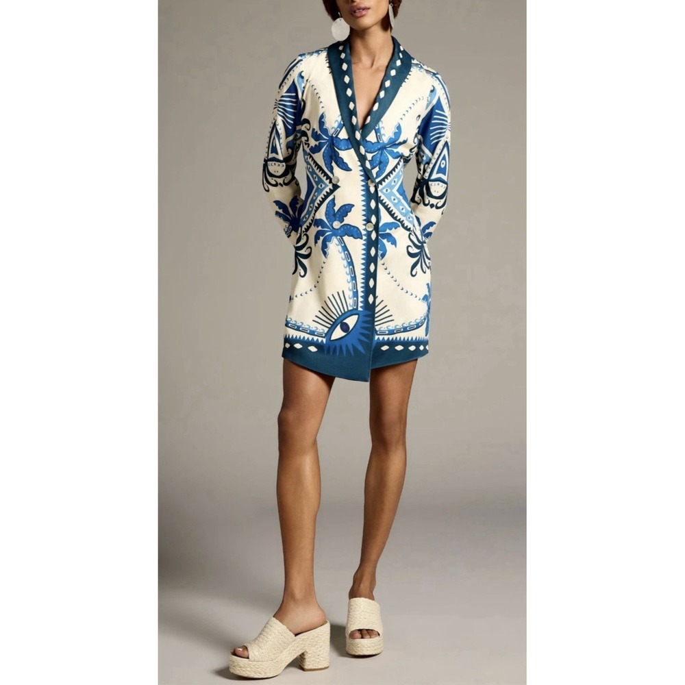NWOT FARM RIO For Anthropologie Long Sleeve Blazer Dress Size Small MSRP $210 - Picture 7 of 12